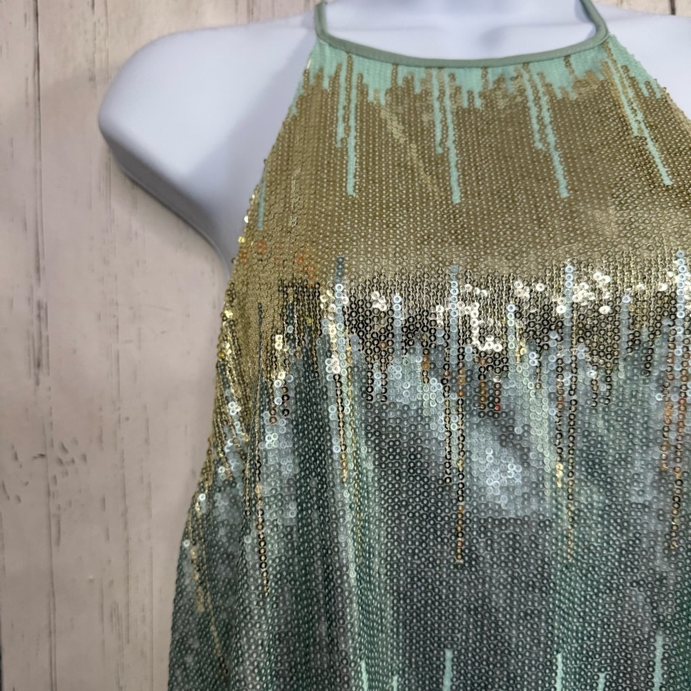Show Me Your Mumu Sequin Halter Dress Boho Luxe Party Glam Festival Sparkle - Picture 2 of 16